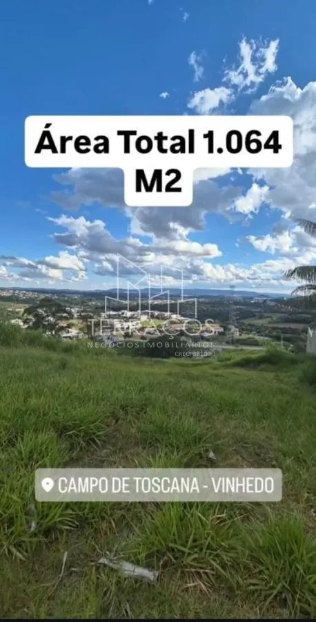 LINDO TERRENO À VENDA, RESIDENCIAL CAMPO DE TOSCANA, VINHEDO SP — foto 3